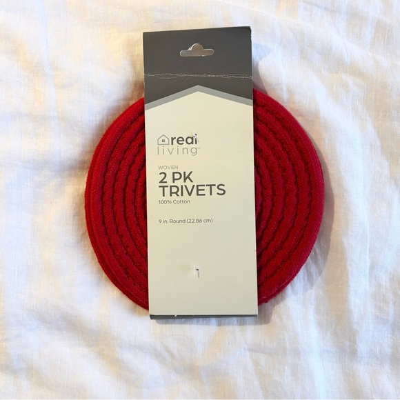 real living Other - Red Woven Trivets - 2 Pack